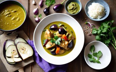 Recette de curry vert au poulet et aux aubergines : saveurs d’Asie à la maison